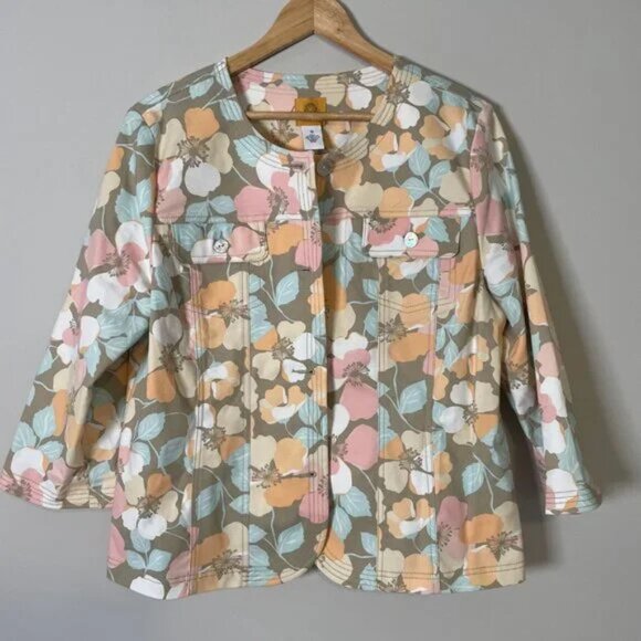 RUBY ROAD | JACKET TOP SIZE 16 3/4 SLEEVES - Picture 1 of 6